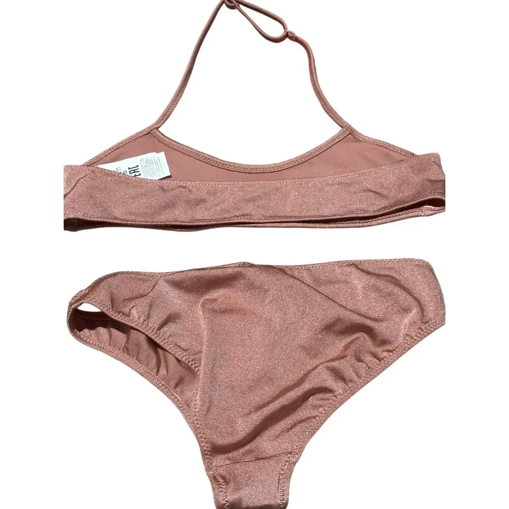 Calzedonia by the sea 10 sienna sequined bikini nwot halter top style never worn